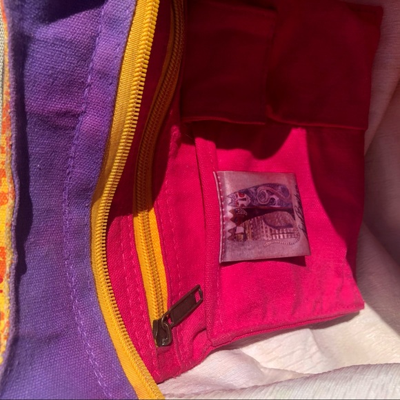 Laurel Burch Large Tote Bag 19" - Colorful Cats Feline Art Print - Canvas Bag - Picture 12 of 16